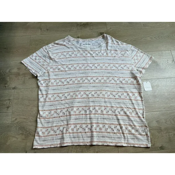 NWT Womens Free People Nina Boheme Printed Tee in Taupe short sleeve tshirt sz S - Image 3