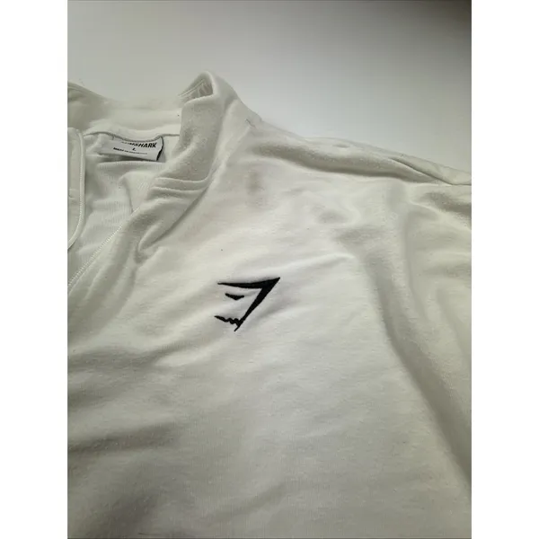 Gymshark Training Pippa 1/4 Zip Pullover White Cropped Top L - Image 3