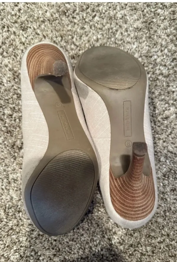 Kelly & Katie Women's Pumps Isabel Kk Heels tan Fabric Size 8 M - Image 6