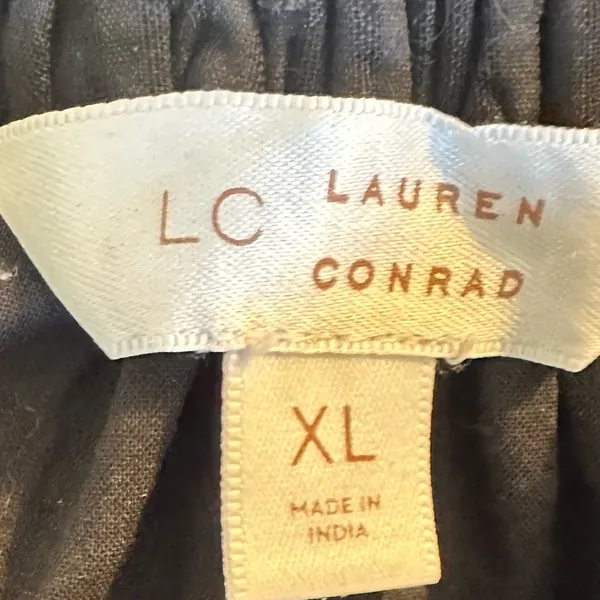 LC Lauren Conrad Black Puff Sleeve Blouse - Image 3