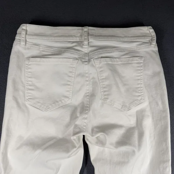 Ann Taylor LOFT Modern Straight Jeans Womens 4 27 White Mid Rise Raw Hem Denim - Image 10