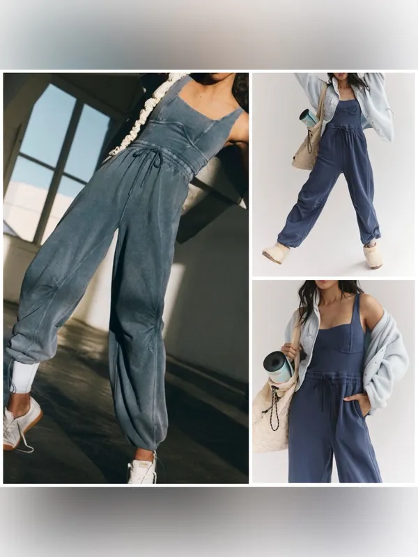 NWT Free People FP Movement Inbound Onesie - skyline navy blue - Medium - Image 2