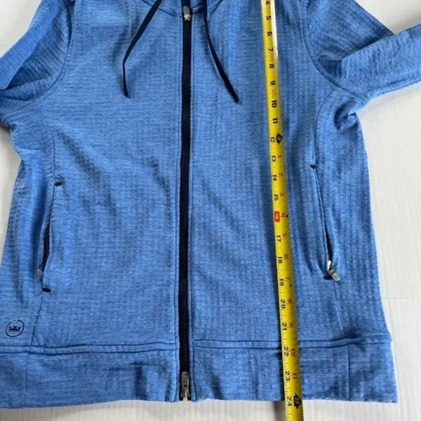 Peter Millar Sz M‎ French Teddy Hoodie Sweatshirt Full Zip Stretch Jacket - Image 9