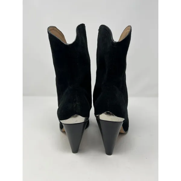 Joie Garner Western‎ Booties Black Suede Pointed Toe Cone Heel Ankle Boots 7.5 - Image 3