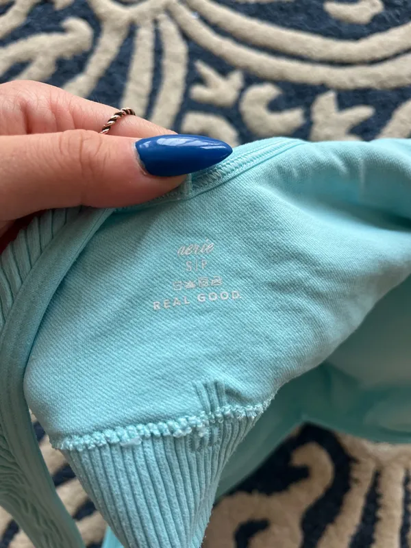 Aerie Blue Ribbed Sports Bra - Image 3
