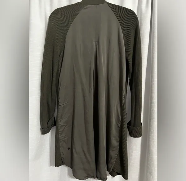 Lululemon Athletica Olive Green Open Front Cardigan Sweater - Image 2