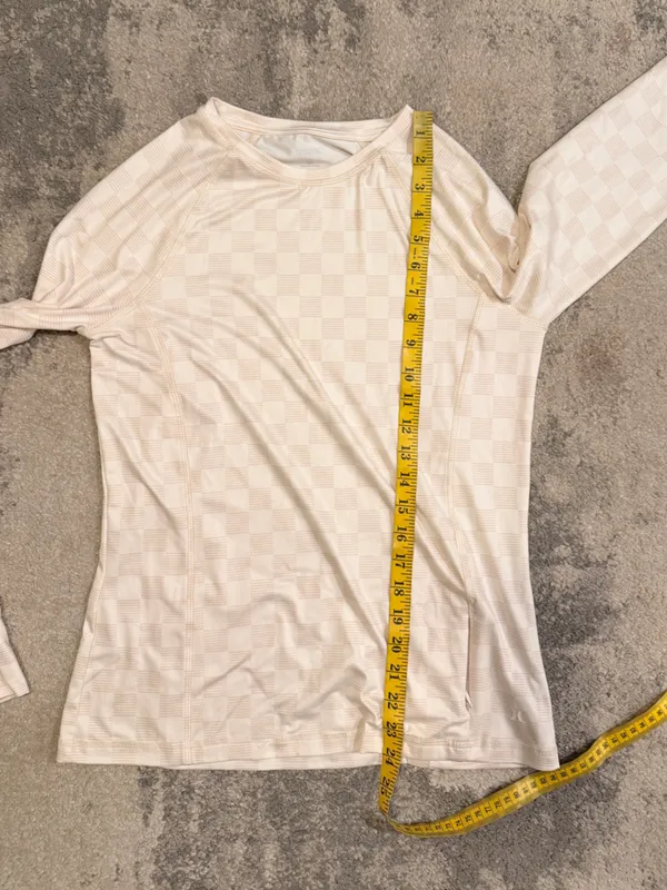 Hurley Long-Sleeve Checker Performance Top — Cream - Image 6