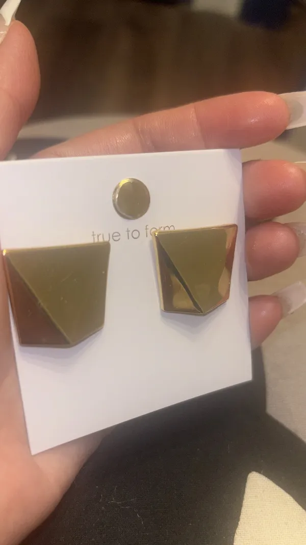 gold brass plated abstract Earrings - Image 5