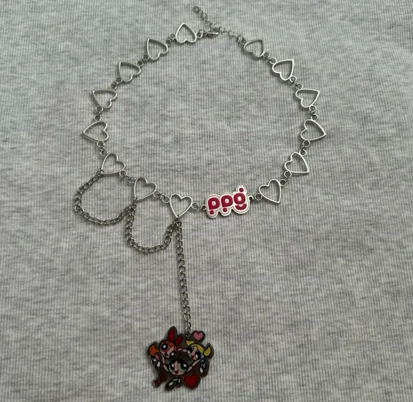 The Powerpuff Girls Choker Heart Chain Necklace - Image 7