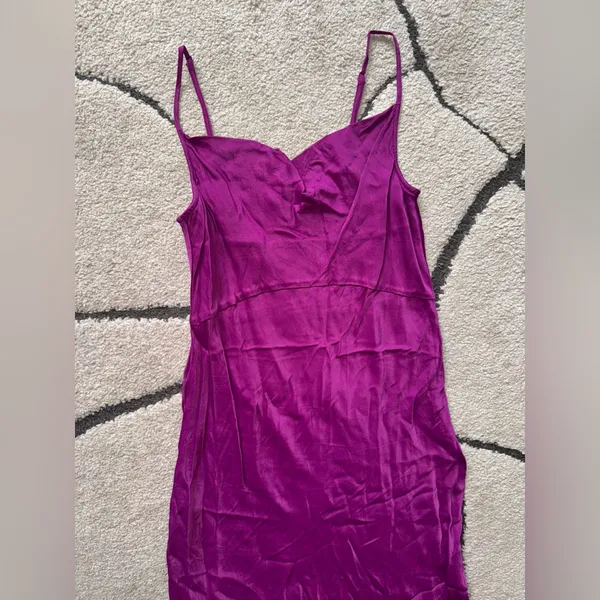 Anthropologie Satin Midi Cowl Neck Dress - Image 4
