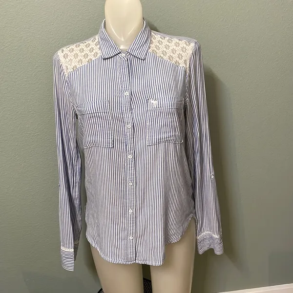 Abercrombie& Finch blue stripe button down - Image 2
