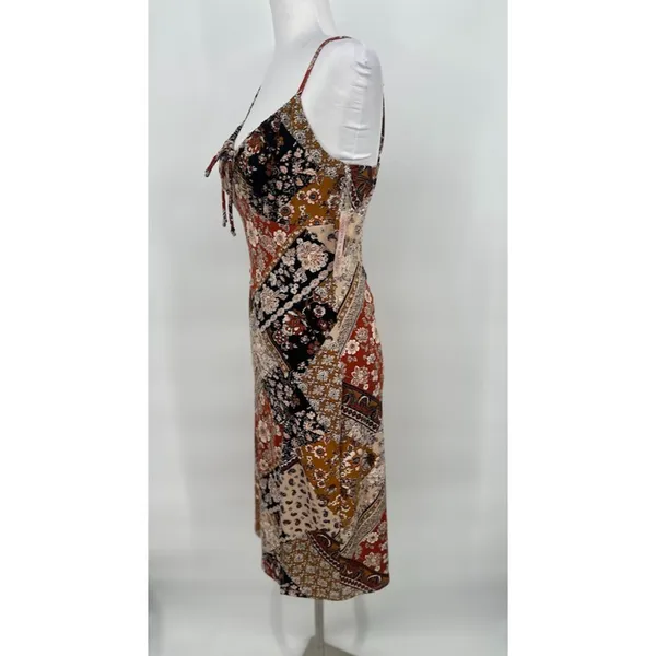 Inspired Hearts Midi Dress Size M Babydoll Patchwork Boho Y2K Hippie‎ Festival - Image 4