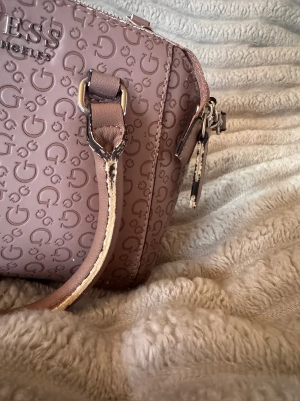 Guess Pink Monogram Mini Satchel Crossbody Purse - Image 9