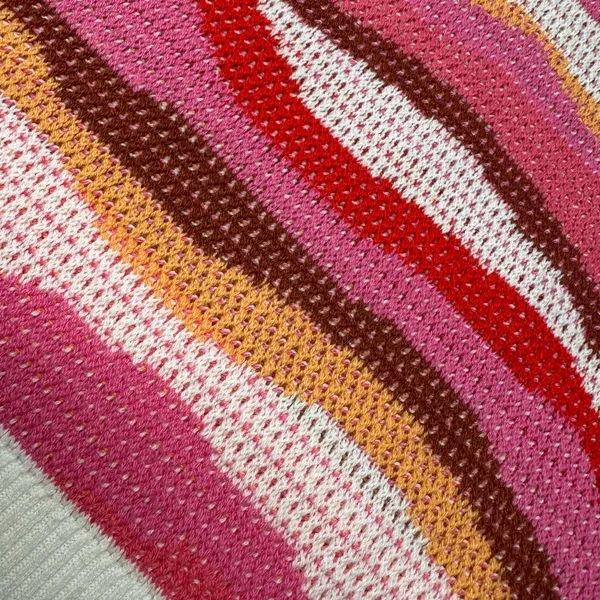 LOFT Knit Pink and Orange Color Block Wave Tank - Image 5