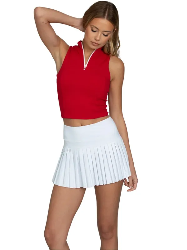 Gold Hinge Off-White Pleated Tennis Skirt Skort Women Medium White Active Tennis - Image 4