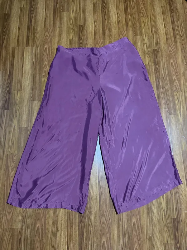 Athleta Calm Cool Pant Satin Silky Soft High Rise Wide Leg Pink Pants Size 3X. - Image 2
