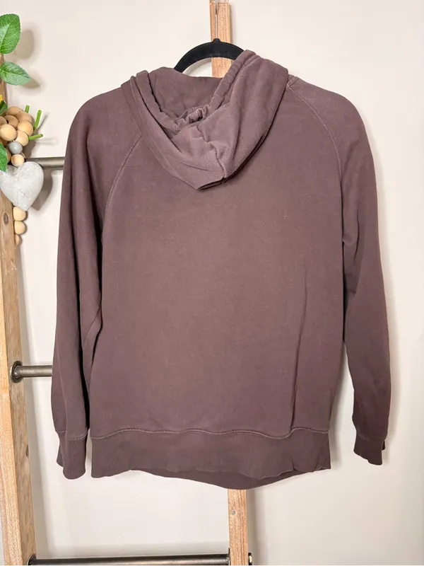 The North Face Brown Logo Hoodie Sweatshirt Size Small - Image 4