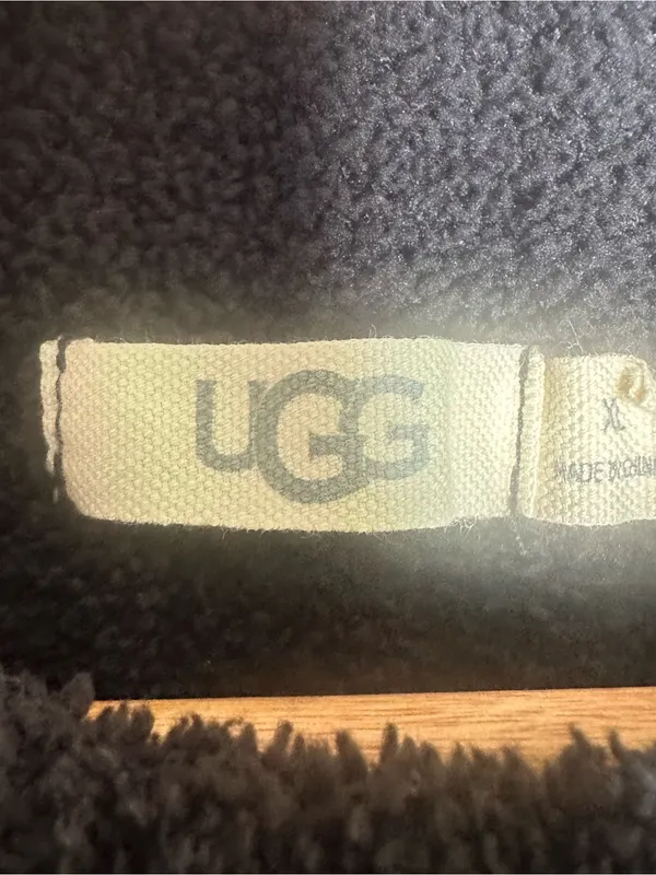 UGG Black Riz Cozy Knit Crew Neck Long Sleeve Ribbed Lounge Sweater XL - Image 6