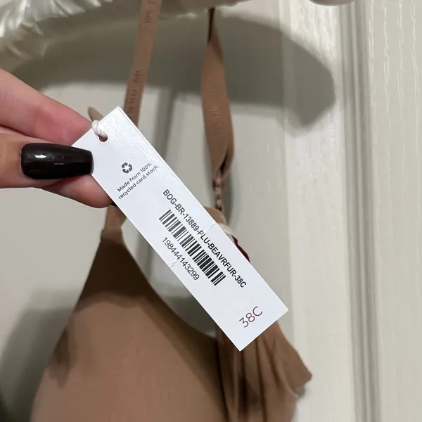 NWT Adore Me Natalya Plunge Push Up Bra Beaver Fur Beige Neutral‎ 38C Minimalist - Image 4