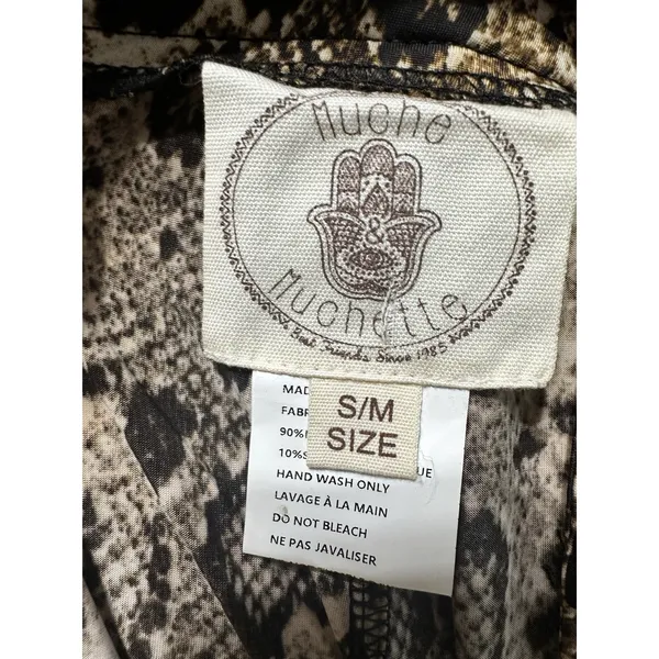 Muche et Muchette‎ Snakeskin Print Flare Pants High Waisted Boho Size S/M - Image 4