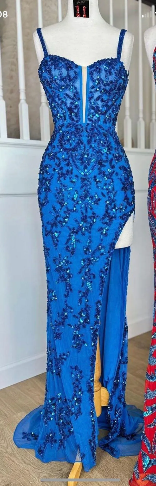 Sherri Hill Blue Prom Dress - Image 5