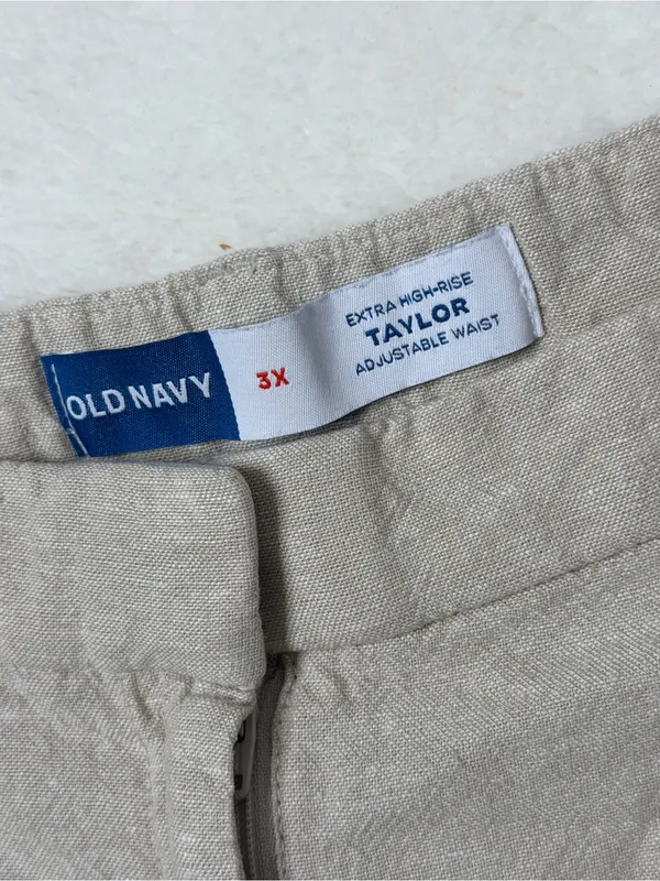 Old Navy Linen Shorts 3X Extra High Rise Taylor Adjustable Waist - Image 3