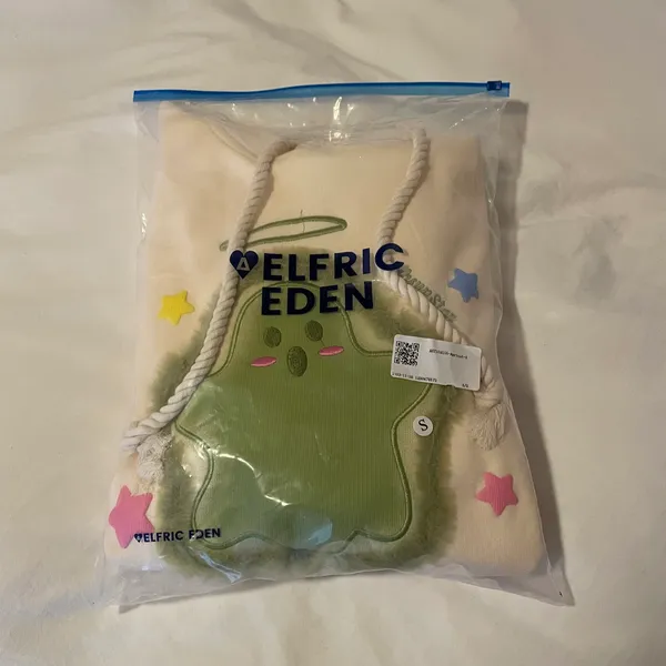 Aelfric Eden Cream Apricot Embroidery Cartoon Ghost Hoodie - Image 6