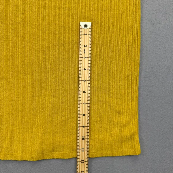 Reformation Ribbed Maxi Dress Mustard Yellow Keyhole Cutout Sleeveless Size M - Image 8