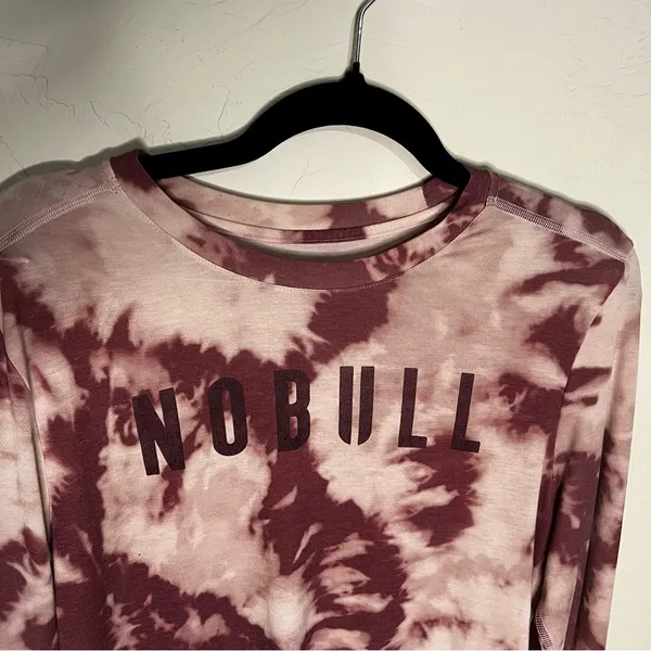 NOBULL Women's‎ Long Sleeve Burgundy Tie-Dye Top - Image 3