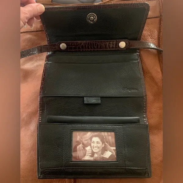 BRIGHTON Leather Wallet Crossbody Purse - Image 8