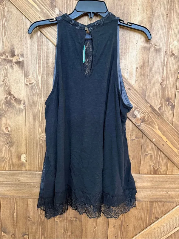 Maurices Women’s Black Gray Lace Sleeveless Tunic Top Floral NWT Size 2XL (9262) - Image 3