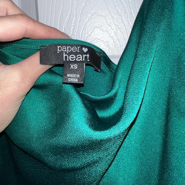 Paper Heart Satin slip dress with slit xs - Image 2