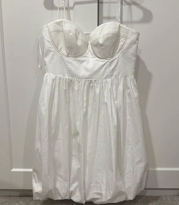 Mango Corset Bubble Hem Mini Dress Size 10 - Image 3