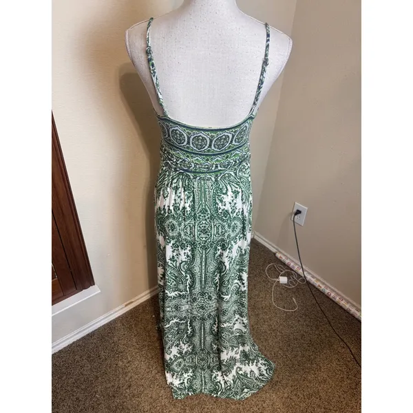 Moulinette Soeurs Green Paisley Tie Front Maxi Dress Brisbane Size M - Image 6