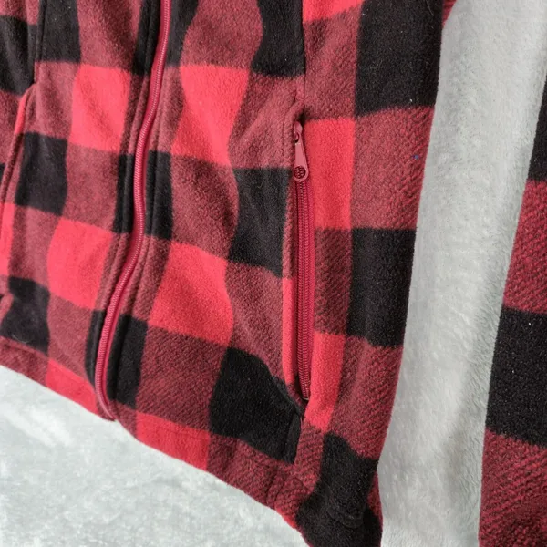 Columbia Jacket Womens M Benton Springs Full-Zip Fleece Red‎ Black Lumberjack - Image 3