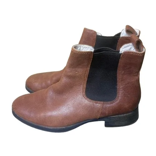 Clarks Mariella Busby Brown Leather Chelsea Ankle Boots Fall Womens Size 7.5 - Image 3