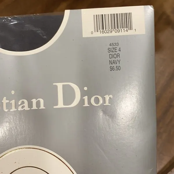 VTG New Christian Dior Ultra Sheer Pantyhose Navy Size 4- 135-165 lbs/ 5'6" - 6' - Image 3