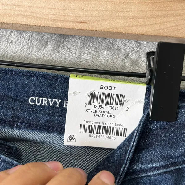 Style & Co Curvy Straight‎ Leg Jeans Low Rise 4L New Blue Cowboy Rodeo - Image 6