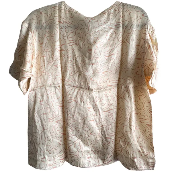 Eberjey Inez Silk Pajama Set XS NWT Ivory Blush Print Boxer Shorts Sleep Set - Image 10