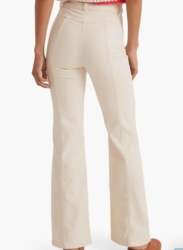 Marine Layer Archive Flare Jeans in Ecru White Size 4 NWT - Image 2