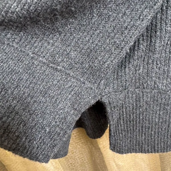 Aerie Dark Gray Oversized Ribbed Knit Drop Shoulder‎ Crewneck Sweater XS - Image 5