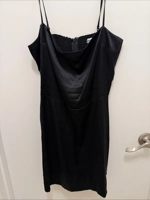 Reformation Black Silk Mini Dress - Image 2