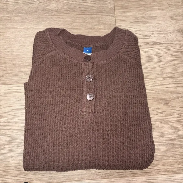 Old Navy Womens Brown Thermal Waffle Long Sleeve Medium - Image 4