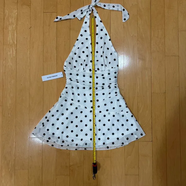 Princess Polly Casidy plunge white and black polka dot halter romper - Image 6