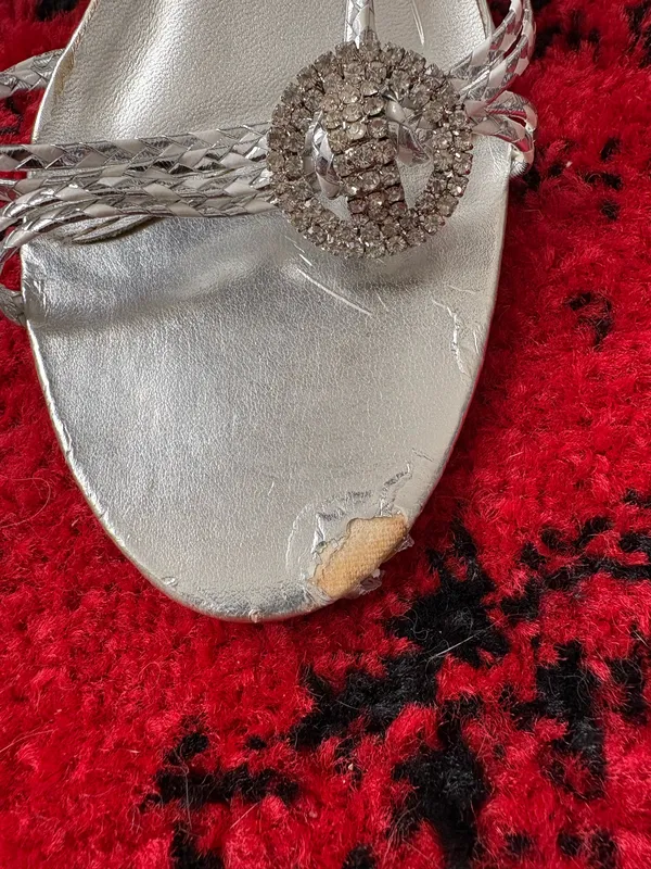 Dainty Silver Diamond Accented Kitten Heels - Image 4