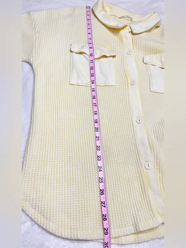 BUCKETLIST Pale Yellow Oversized Button - Image 8