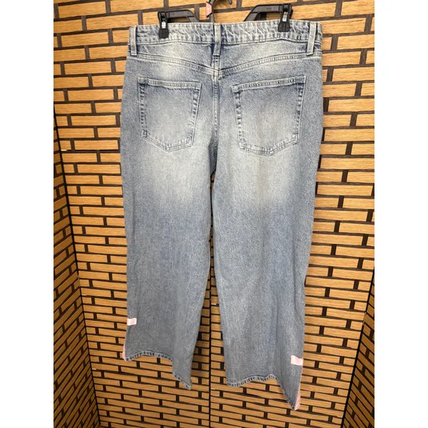No‎ Boundaries Baggy Wide Leg Pink Bow Jeans Size 12 - Image 2