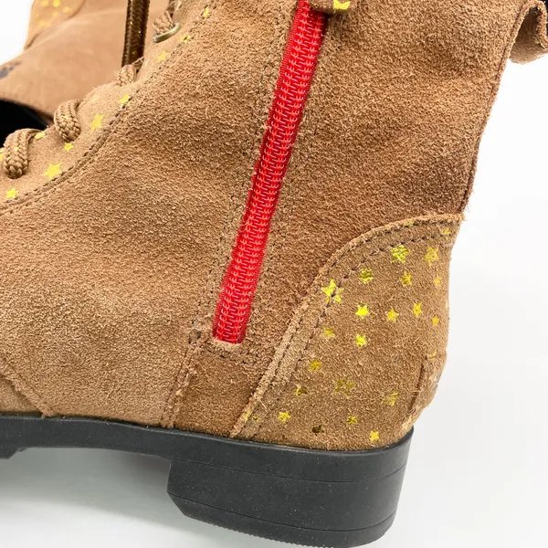 Sorel Emelie‎ Combat Boot Womens 5 Waterproof Suede Gold Stars Boho Fairy Grunge - Image 10
