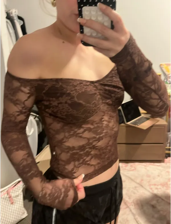 Brown Lace Top - Image 6