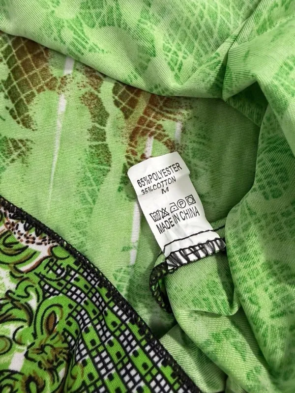 Green And Brown Patterned Maxi Dress Size M - Image 4
